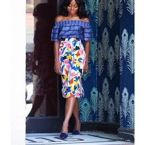 J. Crew floral midi skirt